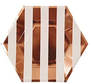 [MeriMeri] 메리메리-Rose Gold Striped Plates(8개 세트)_ME452375