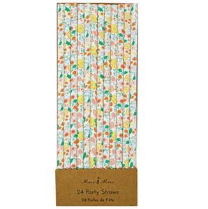 [MeriMeri] Floral Paper Straws(24ea)