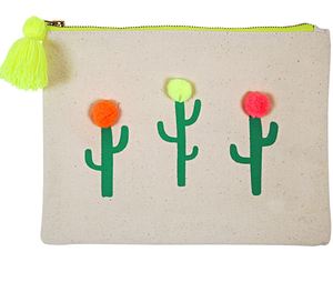[MeriMeri]Pom Pom Cactus Large Canvas Pouch