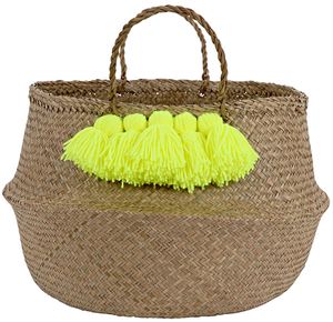 [MeriMeri]Neon Yellow Tassel Basket