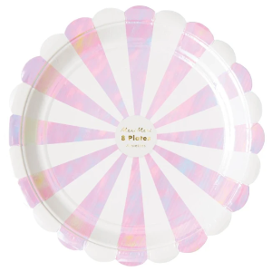 [MeriMeri]메리메리 / Iridescent Fan Stripe Plates (large)