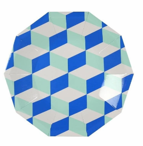 [MeriMeri]메리메리 / Blue &amp; Mint Cubic Plates(small)