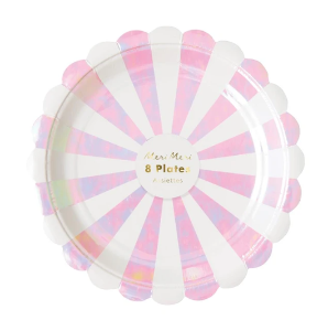 [MeriMeri]메리메리 / Iridescent Fan Stripe Plates (small)