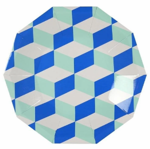 [MeriMeri]메리메리 / Blue &amp; Mint Cubic Plates(large)