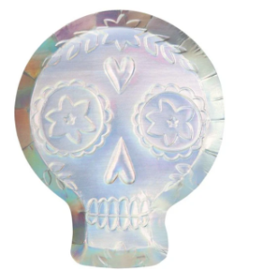 [Meri Meri] 메리메리 /Holographic Sugar Skull Plates (set of 8)_ME196188