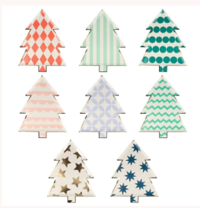 [Meri Meri] 메리메리 /Patterned Christmas Tree Plates (set of 8)_ME217603
