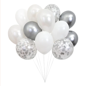 [MeriMeri] 메리메리 / Beautiful Balloons Silver (x 12)
