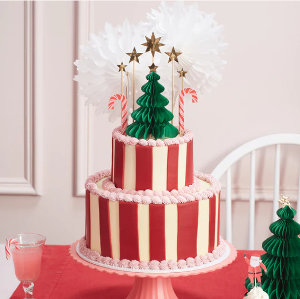 [MeriMeri] 메리메리 /Christmas Honeycomb Cake Topper Set (x 10)