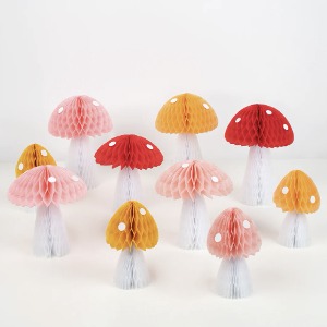 [MeriMeri] 메리메리 / Honeycomb Mushroom Decorations (x 10)