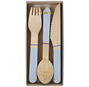 [MeriMeri]Blue Wooden Cutlery Set_ME143434