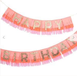(Meri Meri) 메리메리 / Pink Happy Birthday Fringe Garland_ME211528