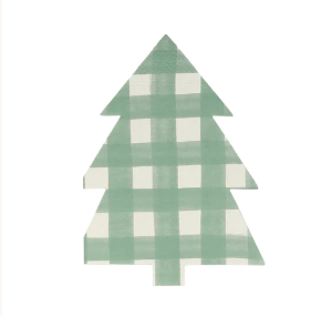 [MeriMeri] 메리메리 /Green Gingham Tree Napkins (x 16)_ME224775