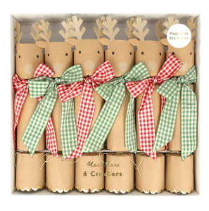 [Meri Meri] 메리메리 /Gingham Bow Reindeer Crackers (x 6)_ME224712