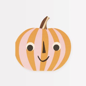 [Meri Meri] 메리메리 /Pink &amp; Orange Stripy Pumpkin Napkins_ME270571
